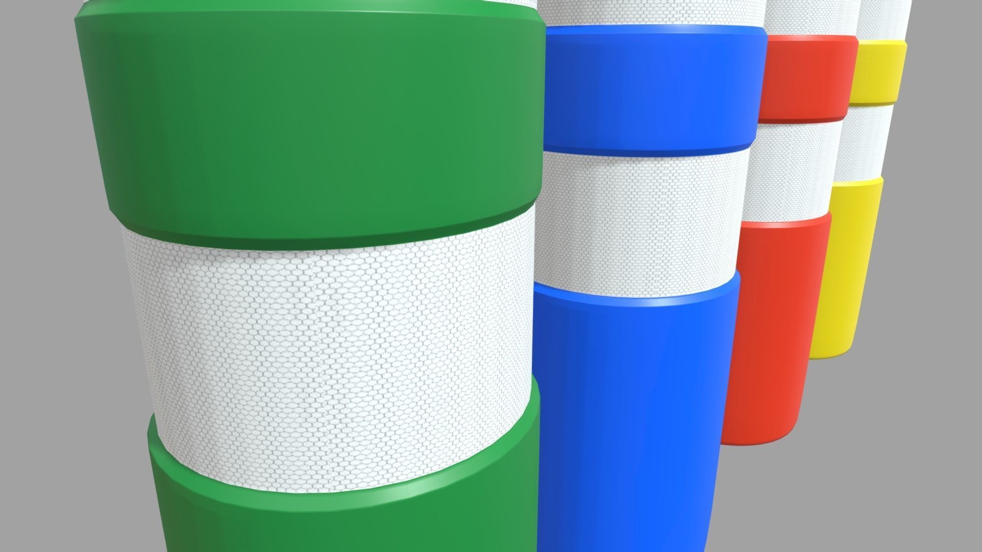 Bollards 01 Low-poly 3D model_4