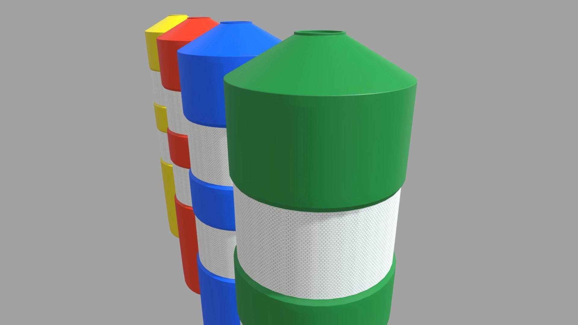 Bollards 01 Low-poly 3D model_3