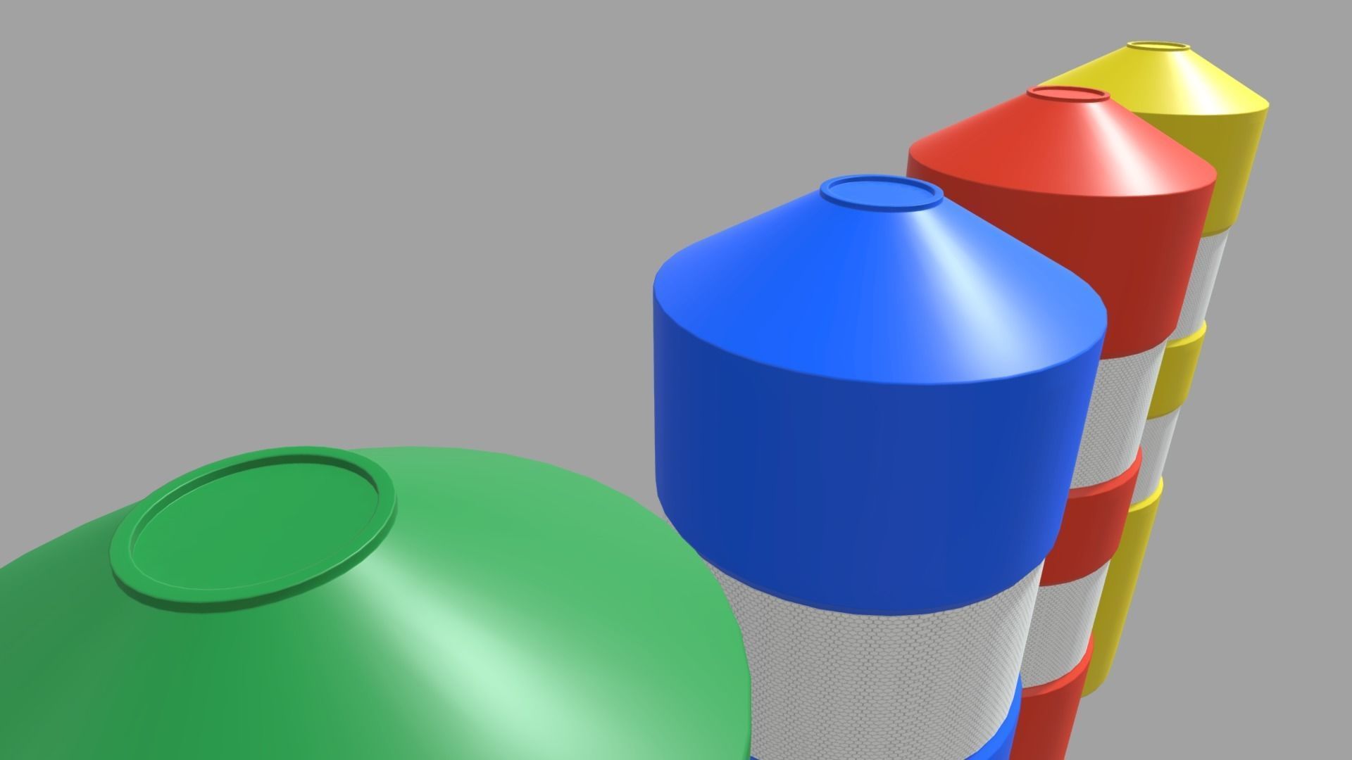 Bollards 01 Low-poly 3D model_6