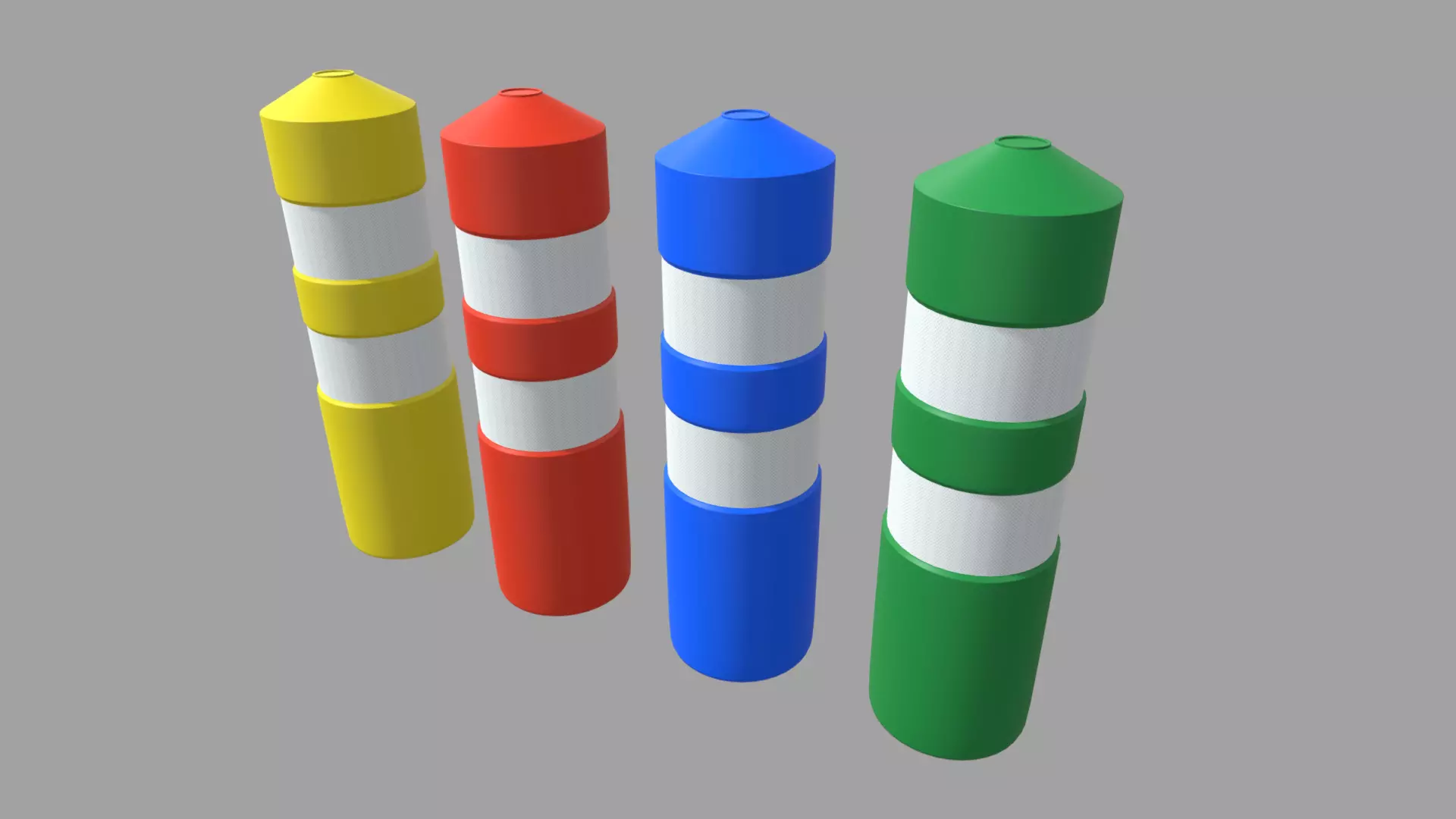 Bollards 01 Low-poly 3D model_0