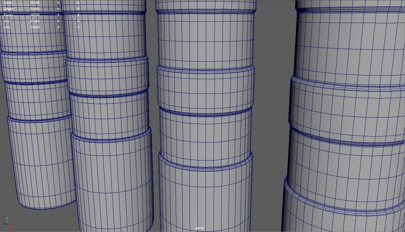 Bollards 01 Low-poly 3D model_12