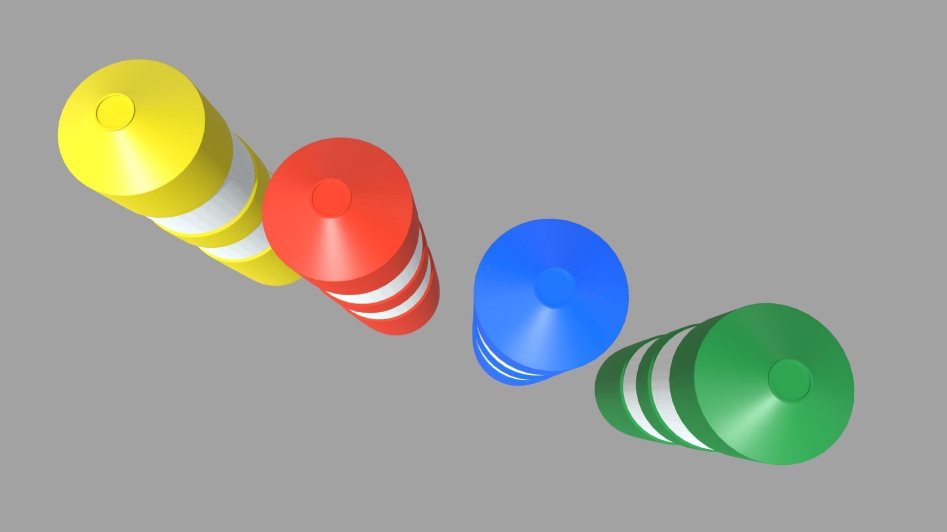 Bollards 01 Low-poly 3D model_1