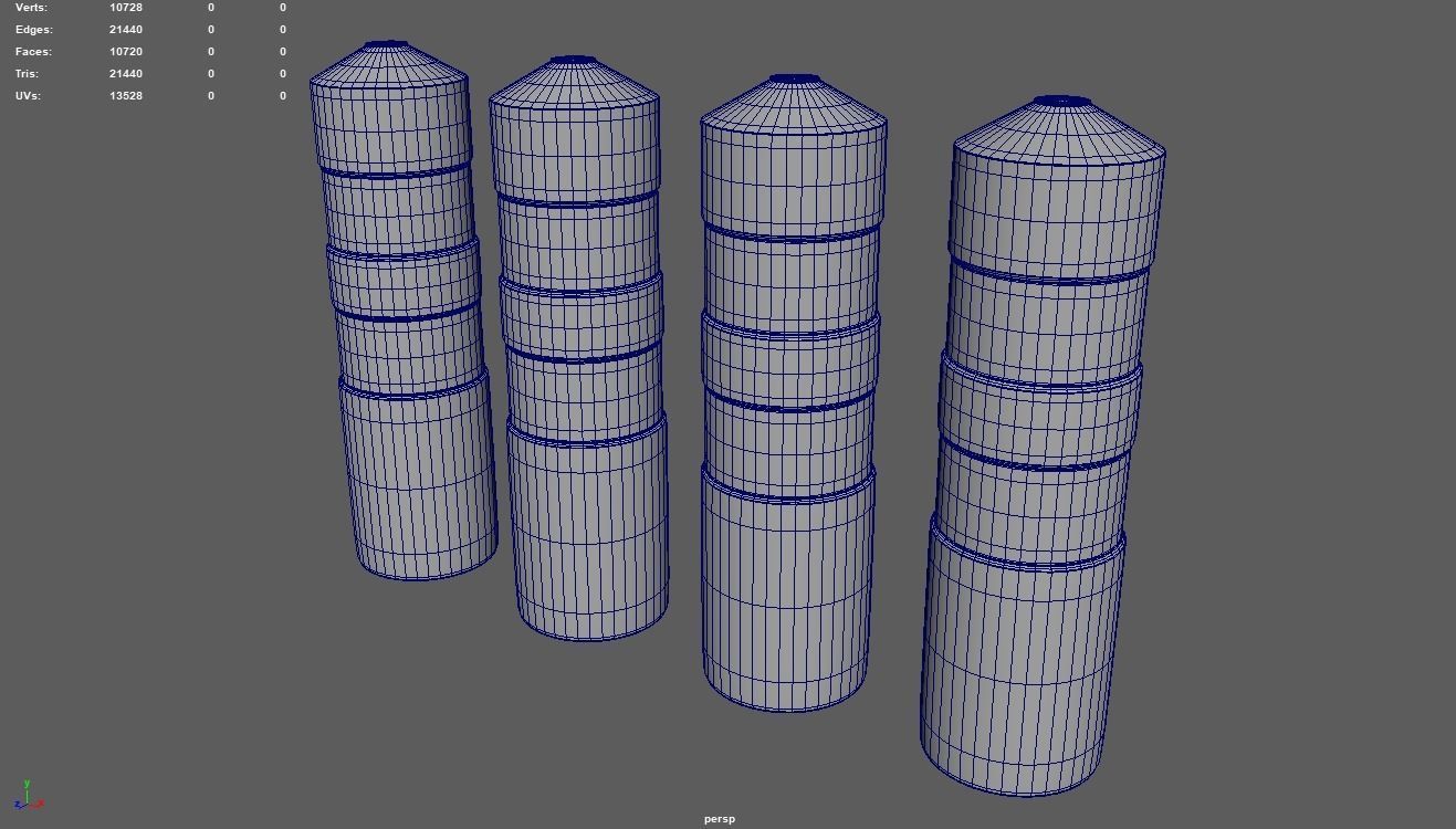Bollards 01 Low-poly 3D model_8