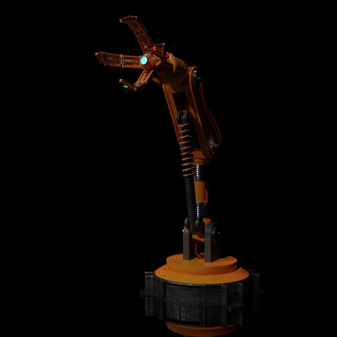 Sci-fi robotic arm 3D model_2