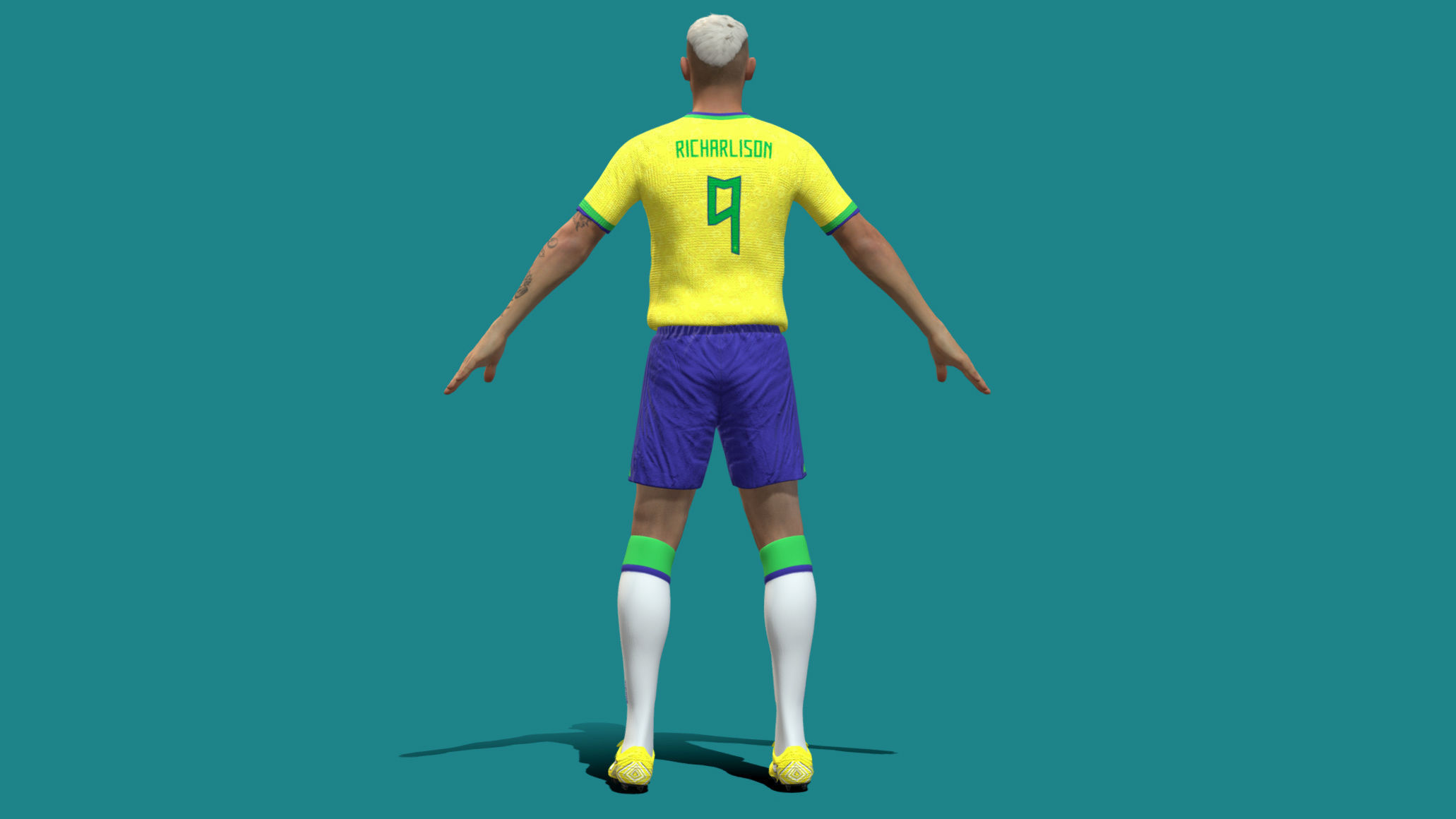Richarlison Brazil Worldcup 2022 3D model_4