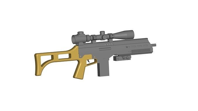 RIFLE gun with scope 3D model