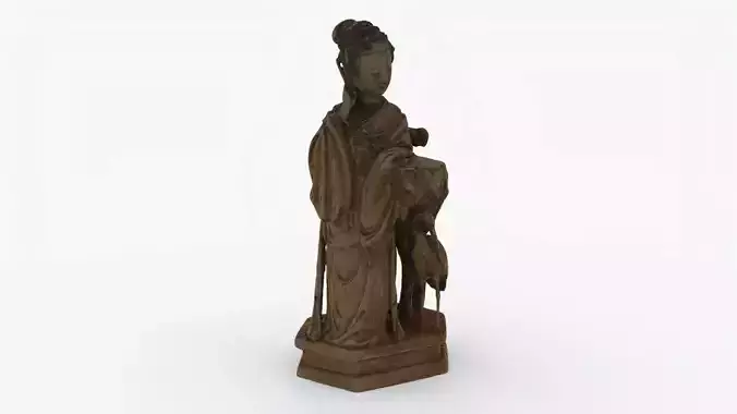 Scan Asian Ancient Statue Low-poly 3D model