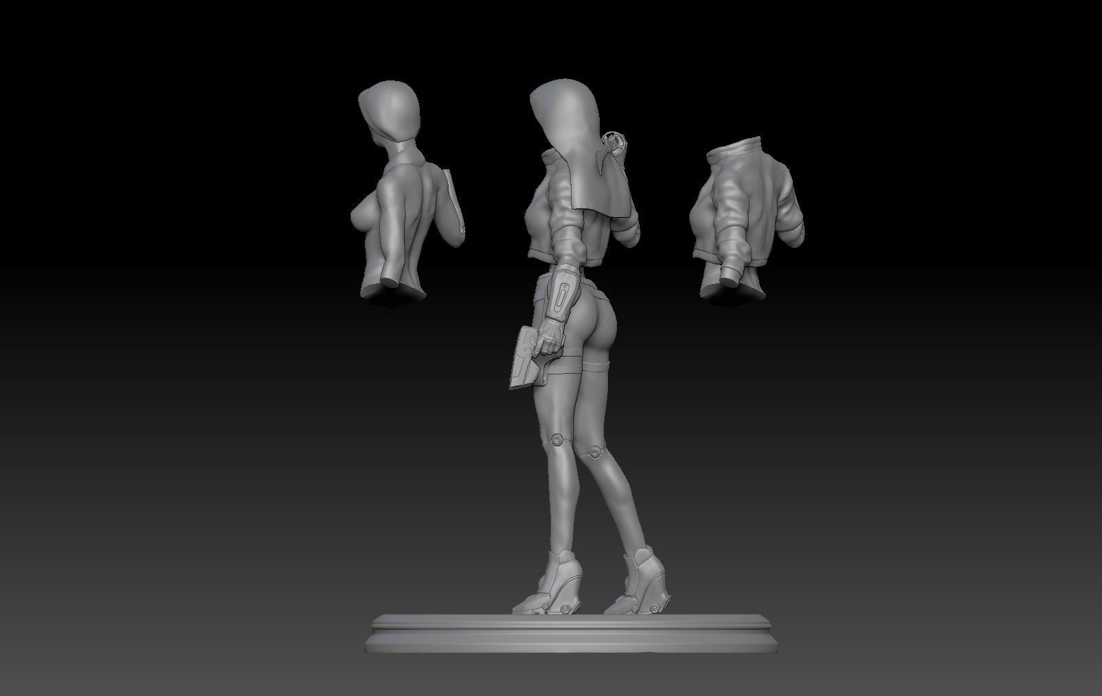 cyber nun girl 1 3D print model_2