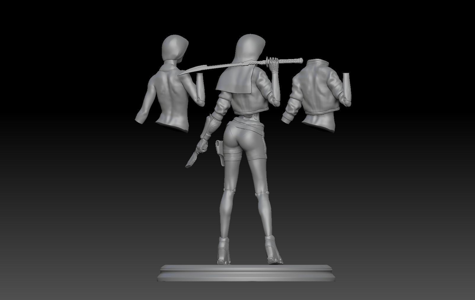 cyber nun girl 1 3D print model_3