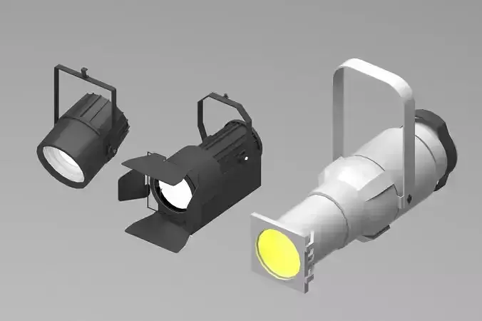  Studio ceiling lights Low-poly 3D model