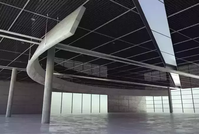 Spacious Parking Lot Garage 3D model