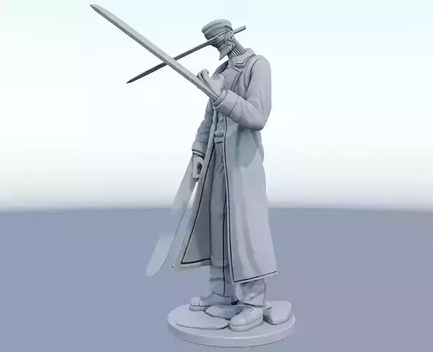 katana man from chainsawman 3d print model
