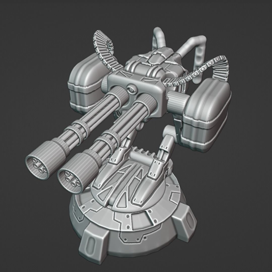 Free military automatic sentry gun Free low-poly 3D model_6