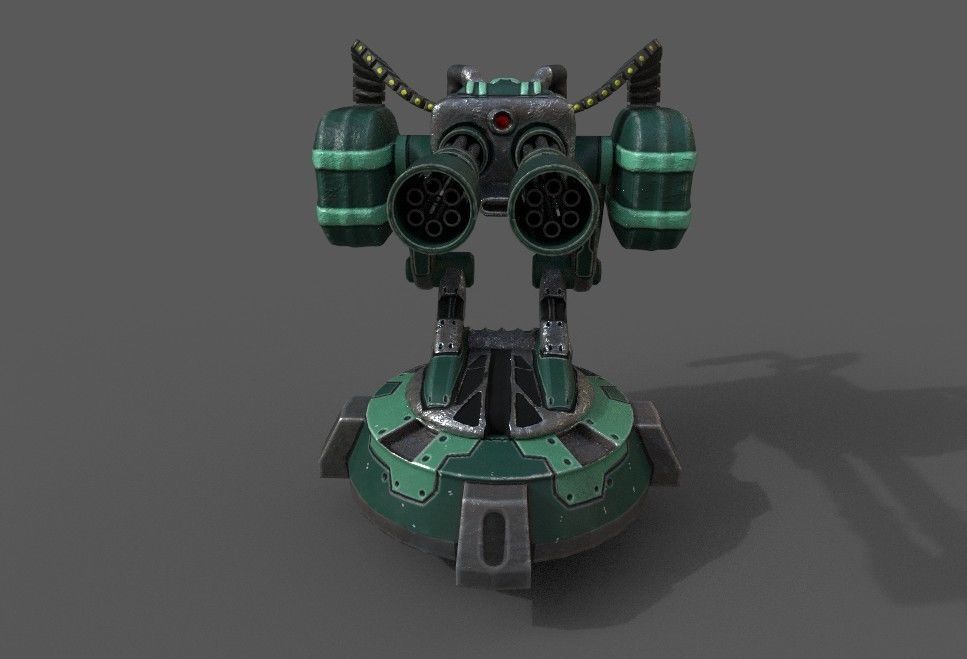 Free military automatic sentry gun Free low-poly 3D model_4