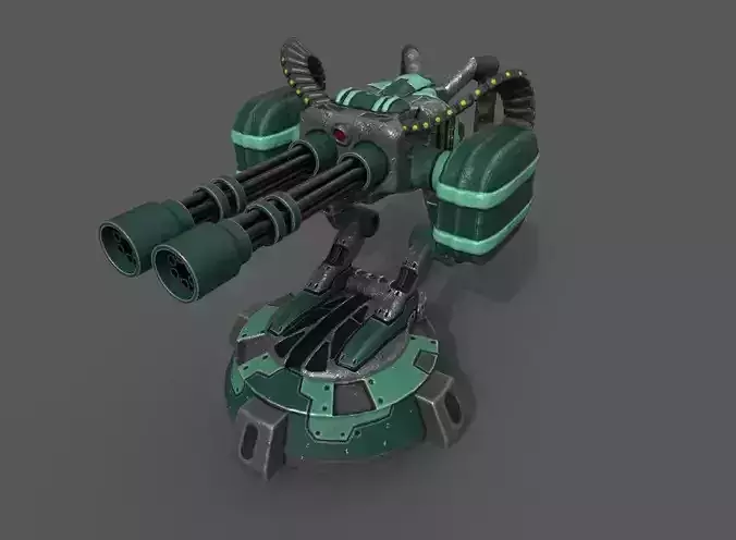 Free military automatic sentry gun Free low-poly 3D model