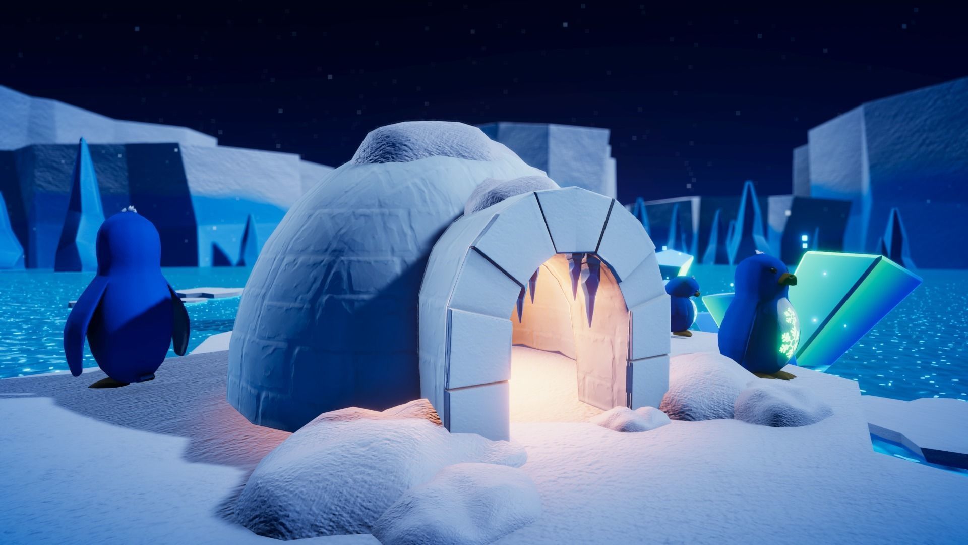 Arctic Cartoon-style game assets Low-poly 3D model_6