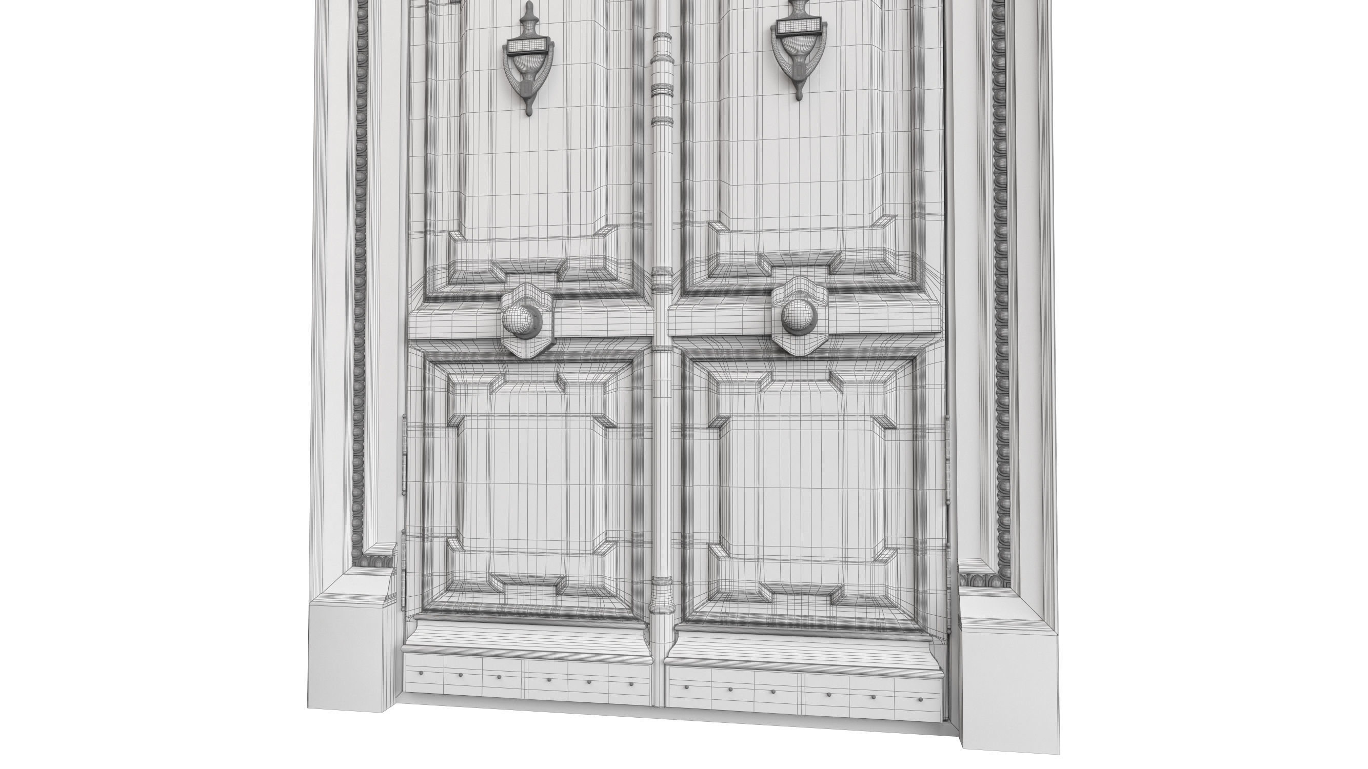 Entrance classic door 87 3D model_10