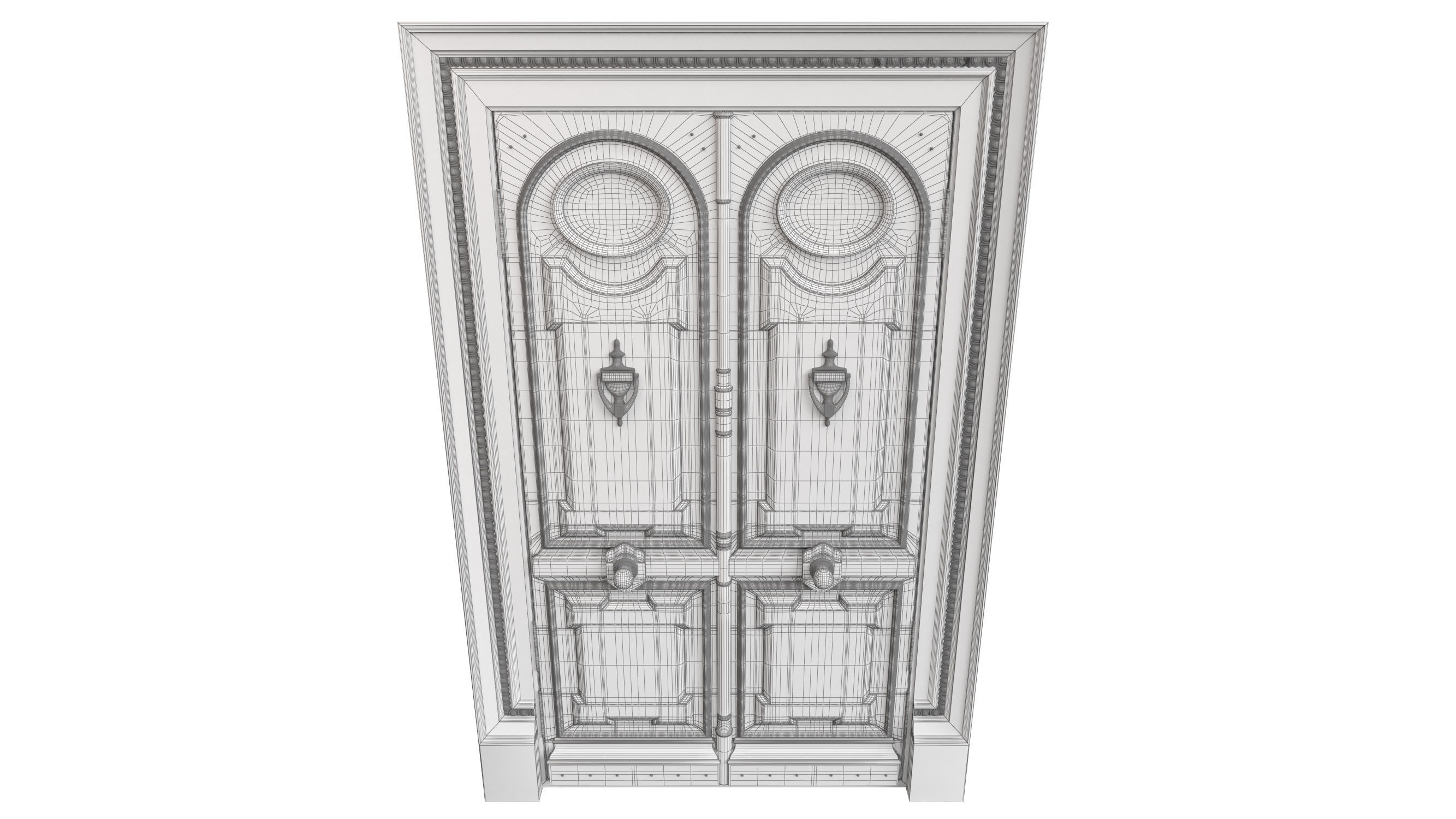 Entrance classic door 87 3D model_8