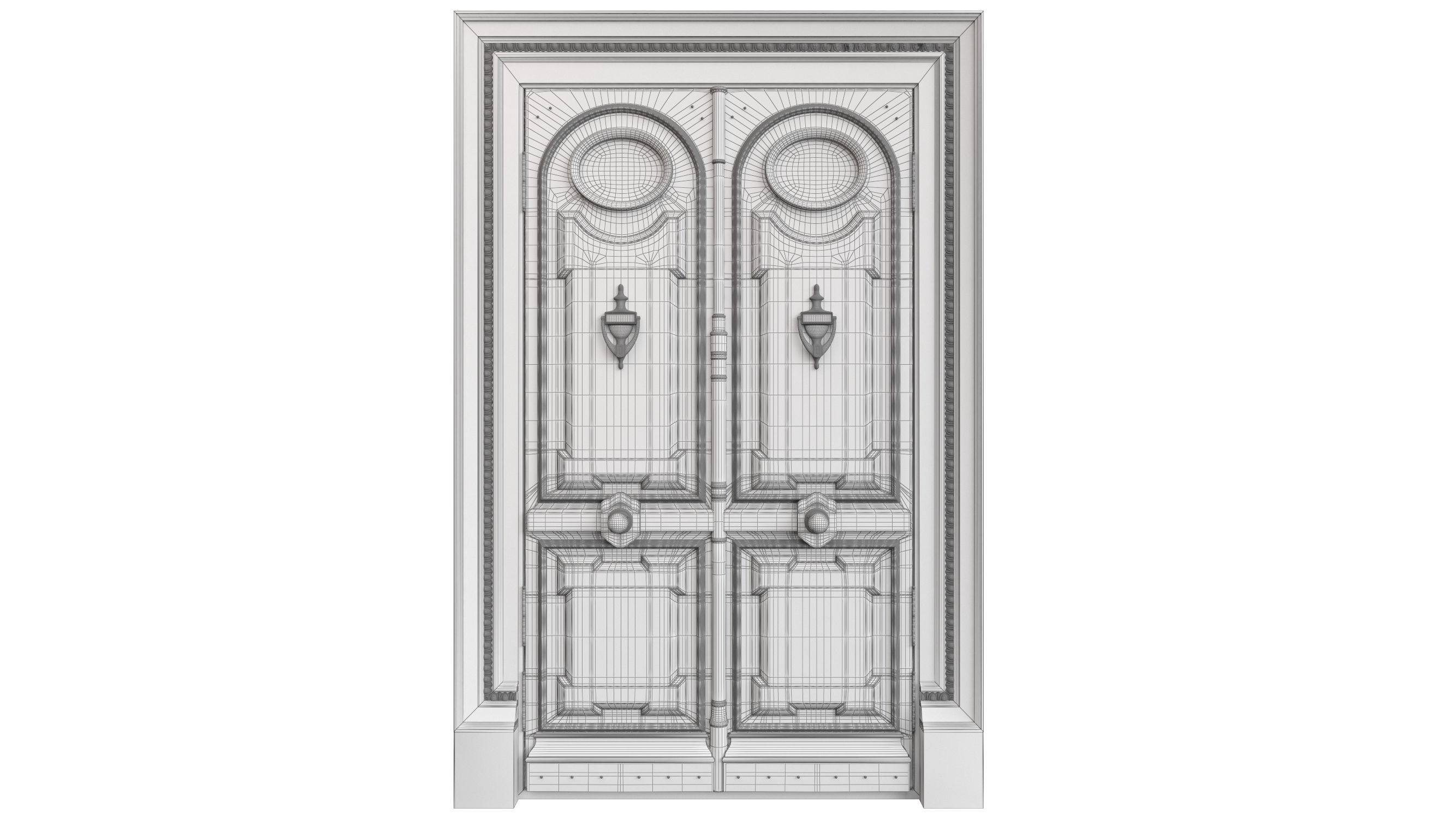 Entrance classic door 87 3D model_9