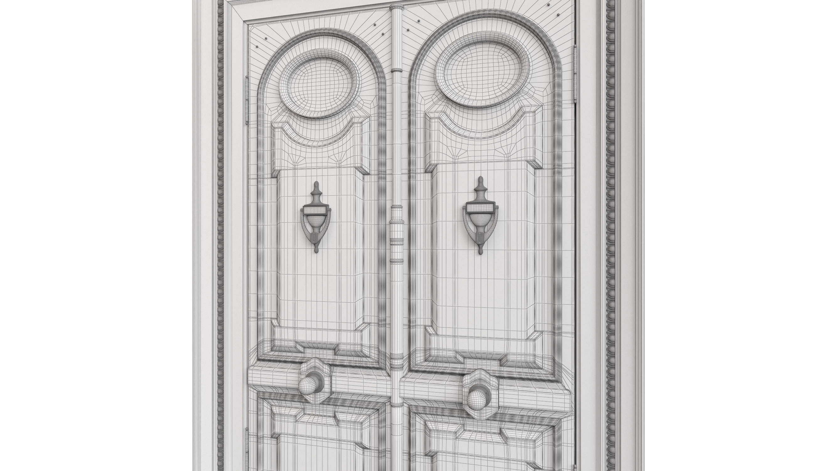Entrance classic door 87 3D model_11