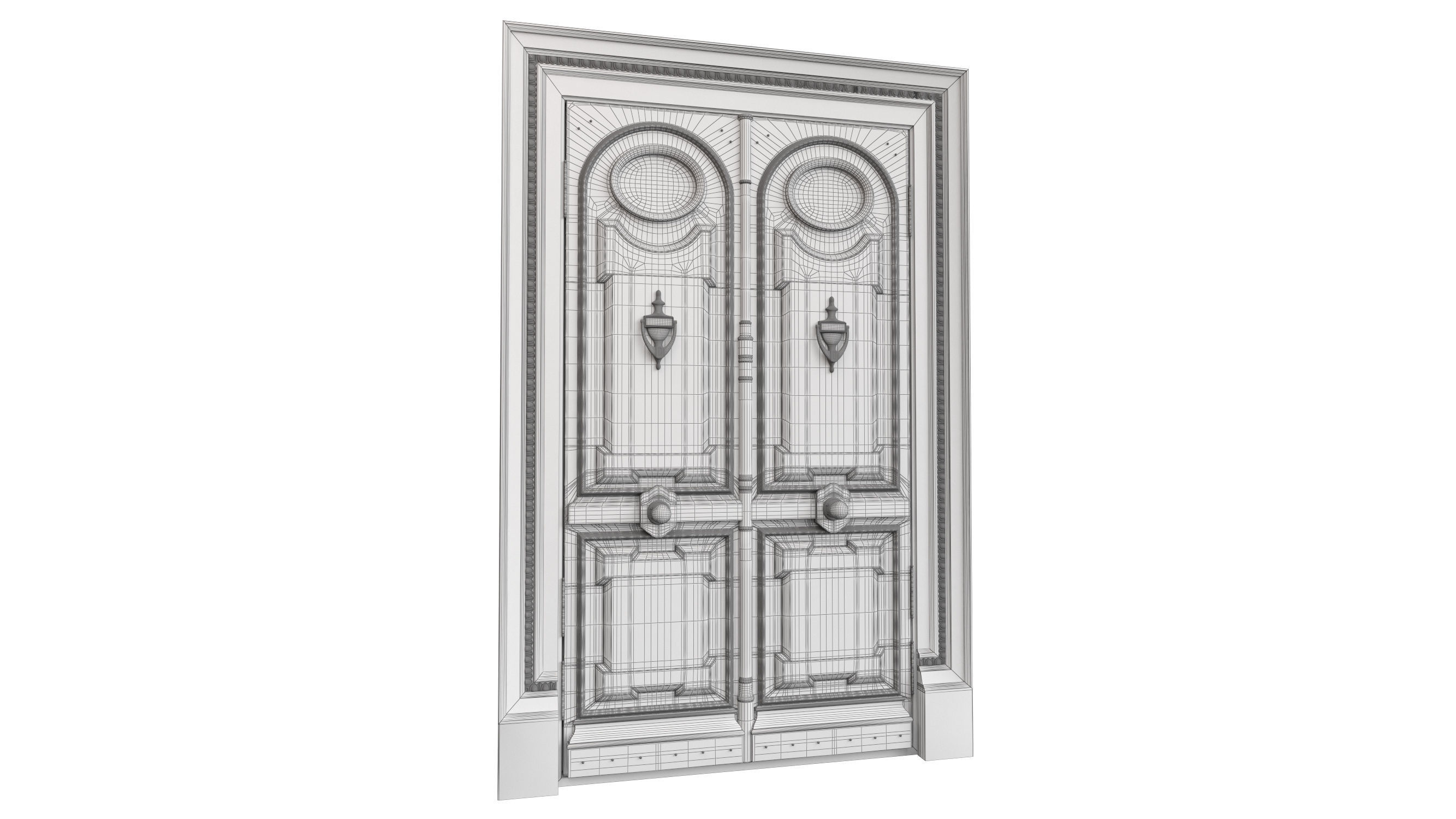 Entrance classic door 87 3D model_7