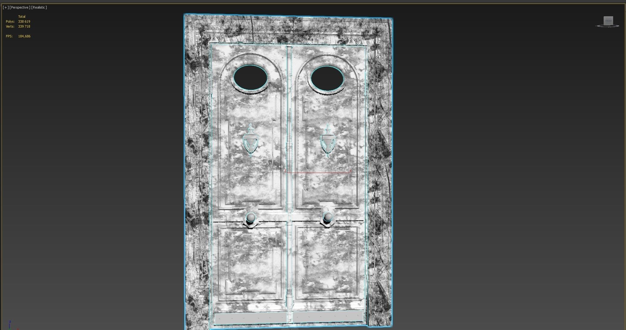 Entrance classic door 87 3D model_12