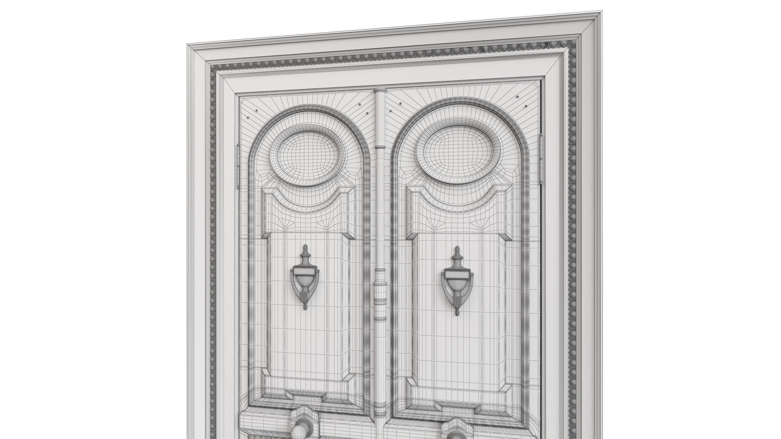 Entrance classic door 87 3D model_6