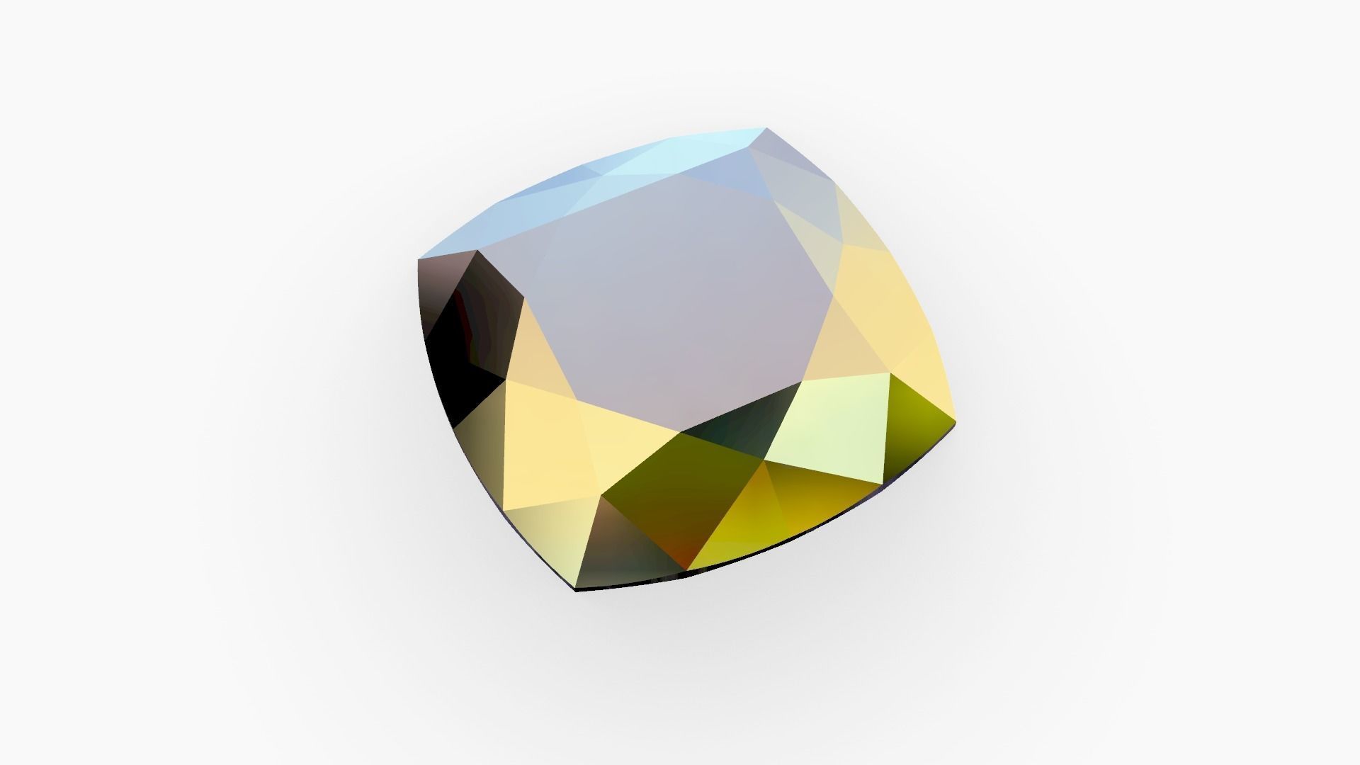 Cushion square gem 57 facets 3D print model_4