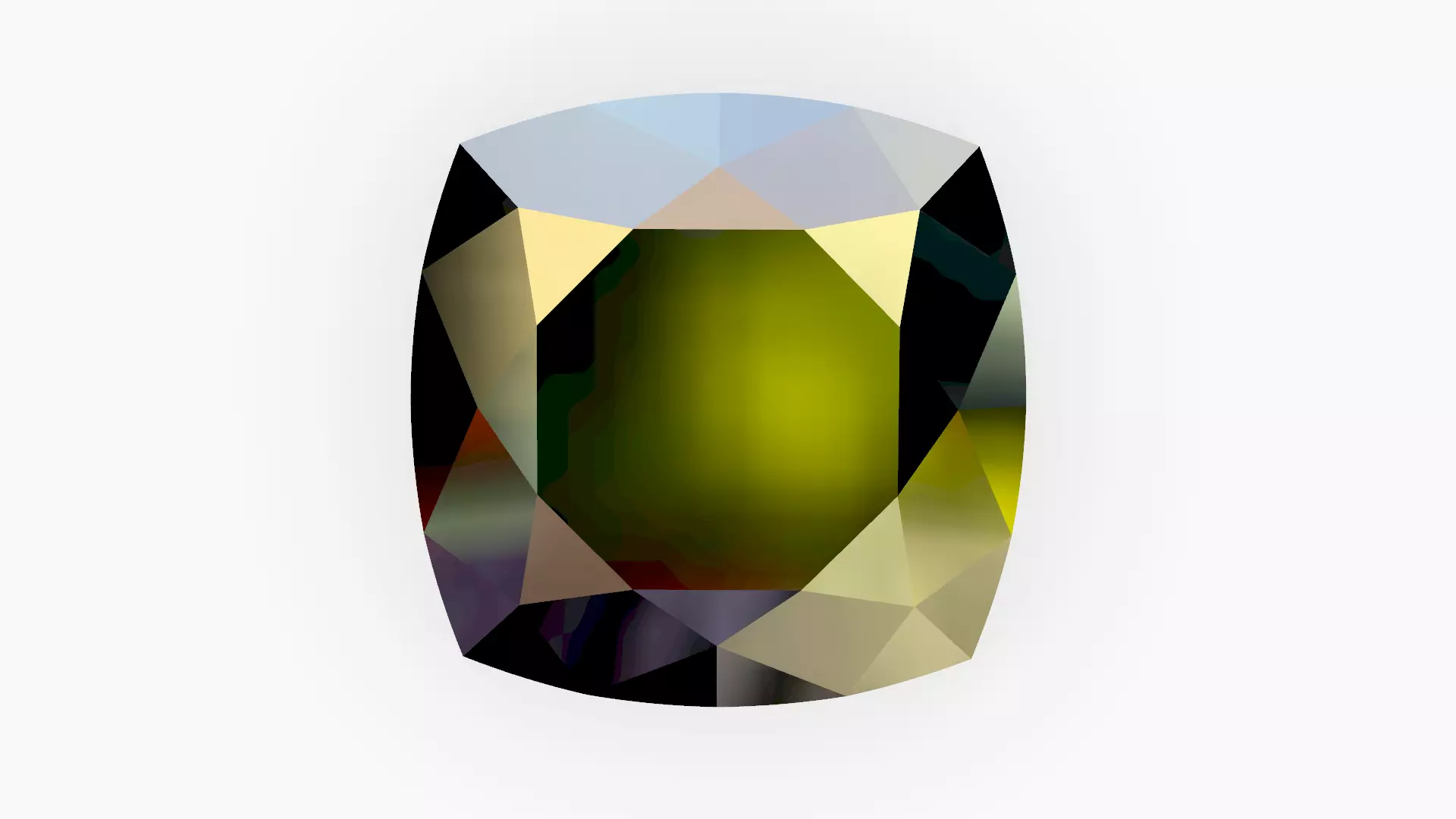 Cushion square gem 57 facets 3D print model_0