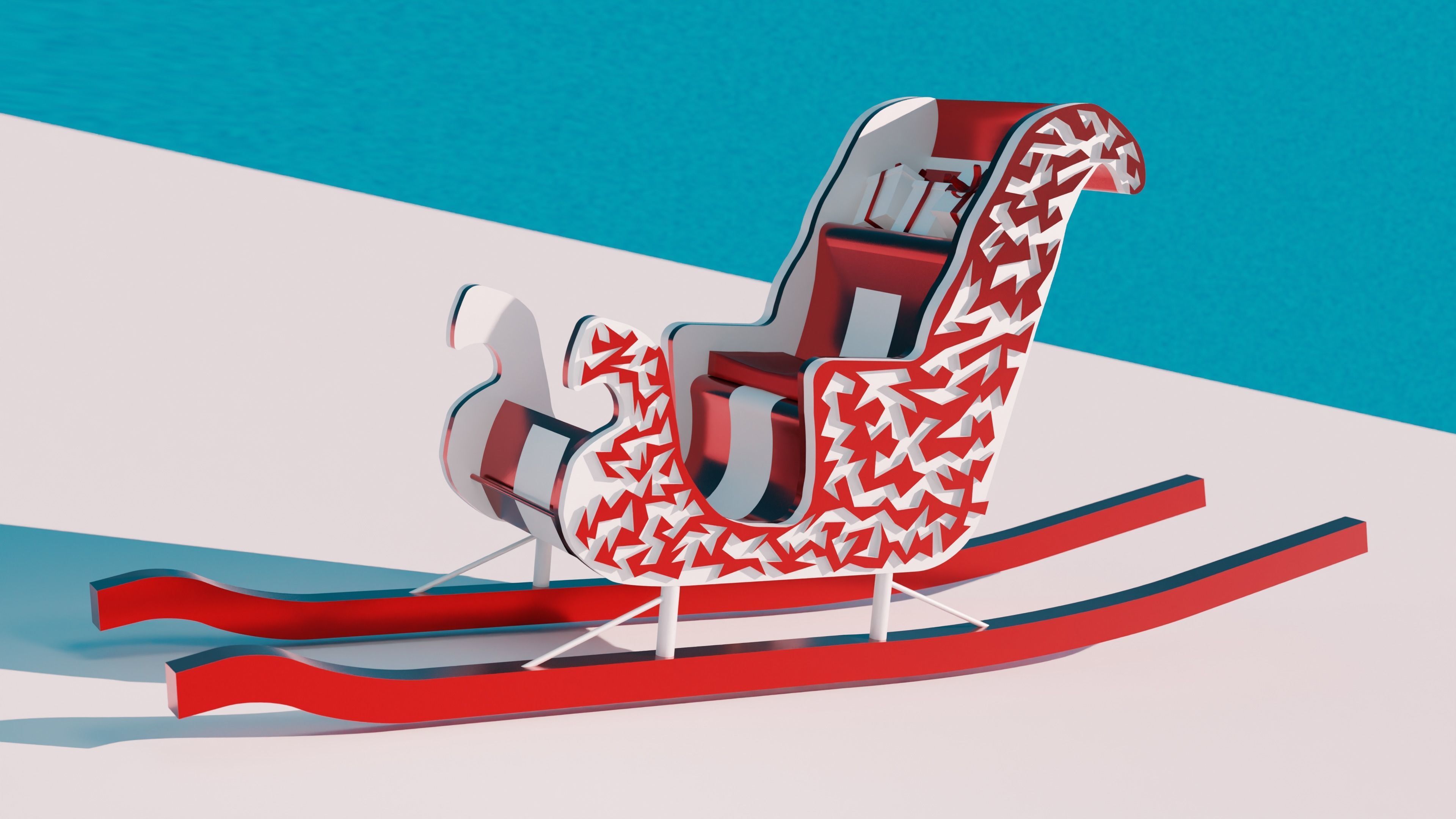 Santa Claus sleigh 3D model_2