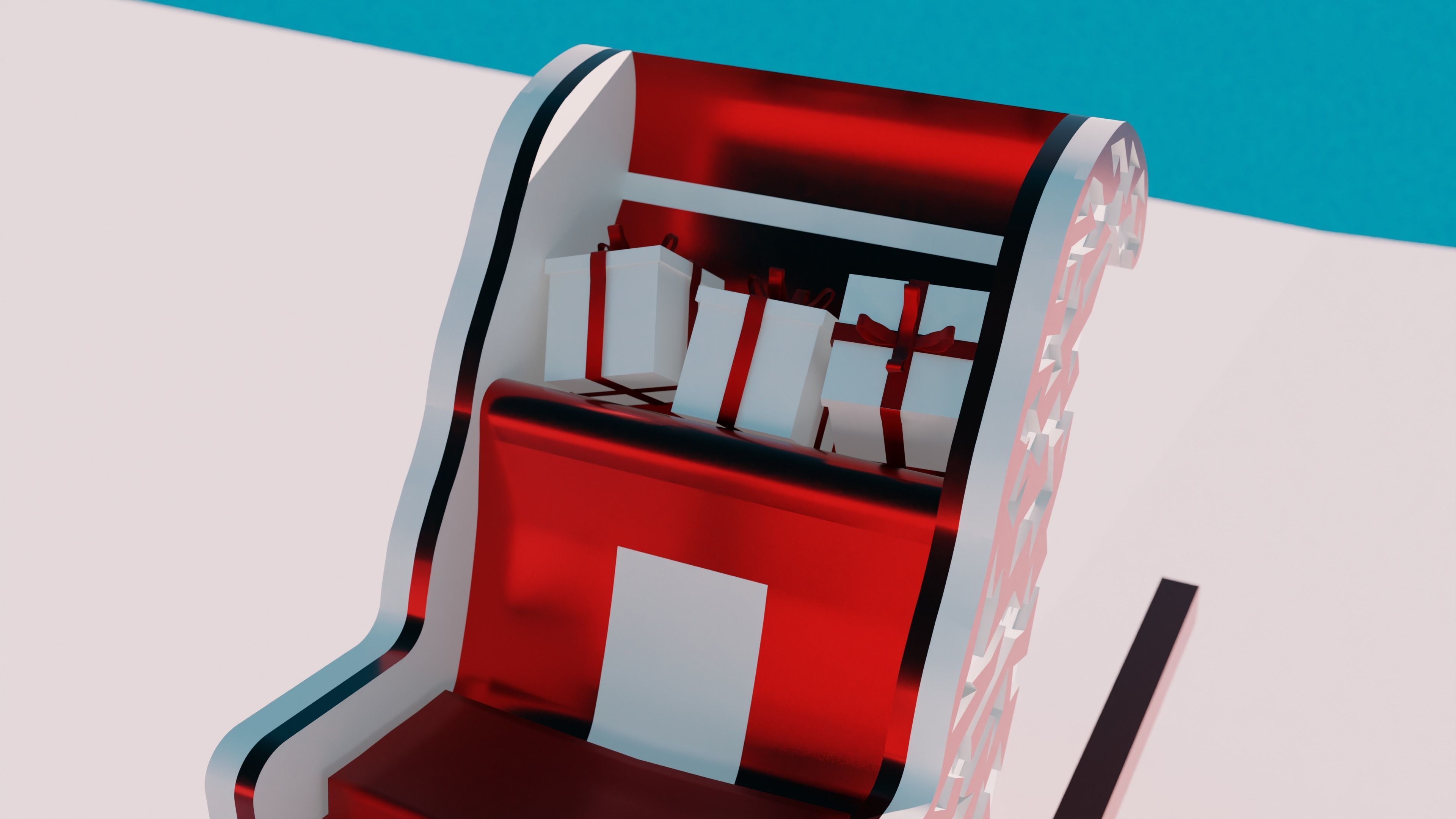 Santa Claus sleigh 3D model_1