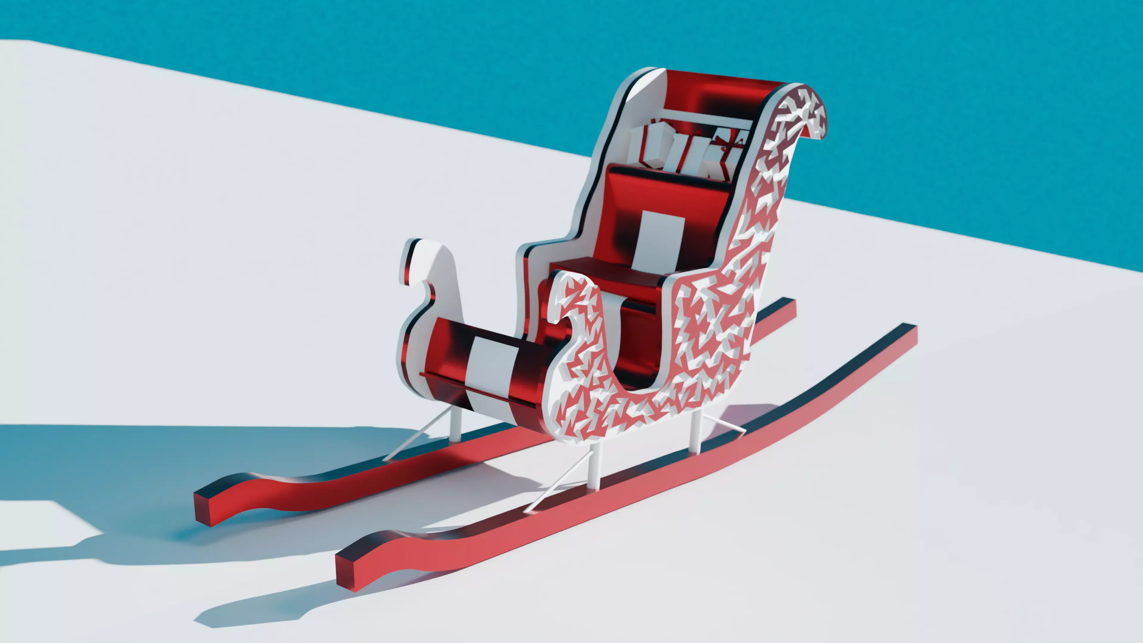 Santa Claus sleigh 3D model_0