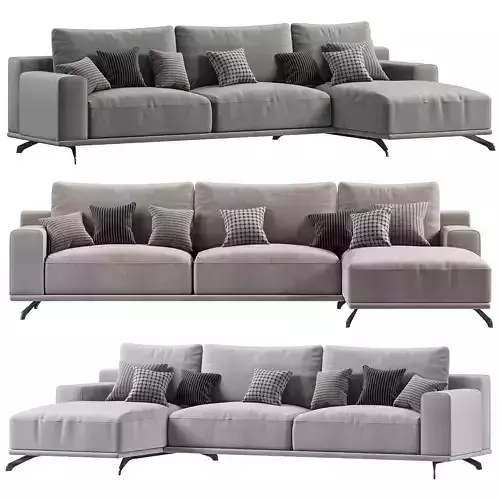 Divano Con Chaise Longue Dalton Ditre Italia Low-poly 3D model