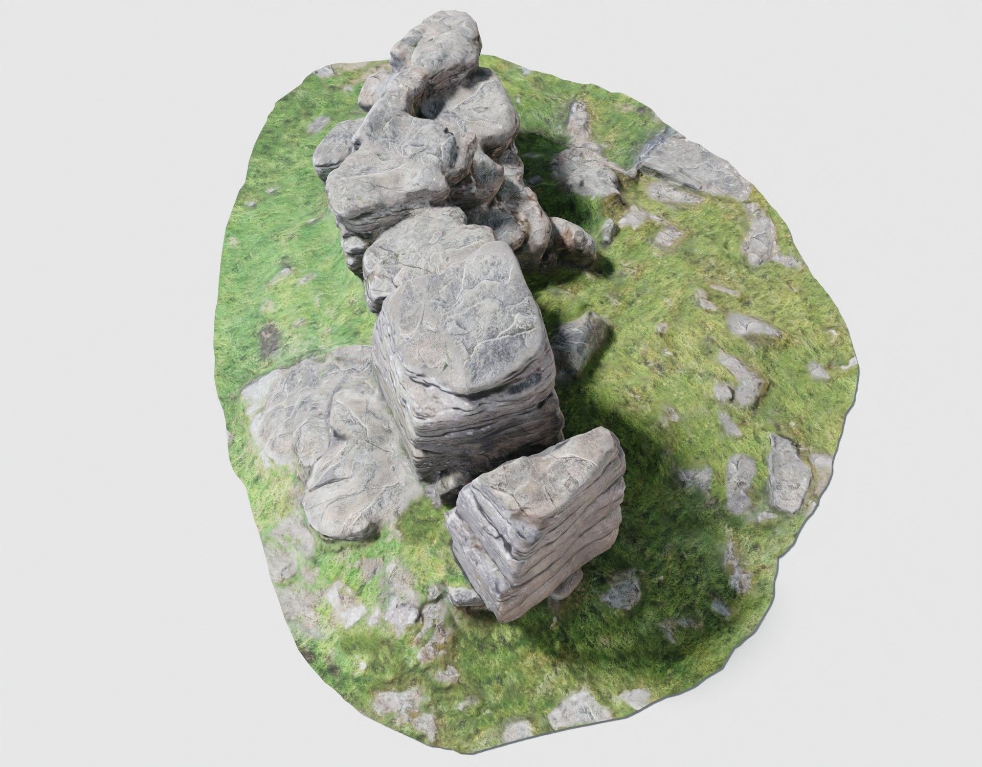A Rock Formation - Dartmoor Stone Photo-Scan Model - Low-Poly Low-poly 3D model_3