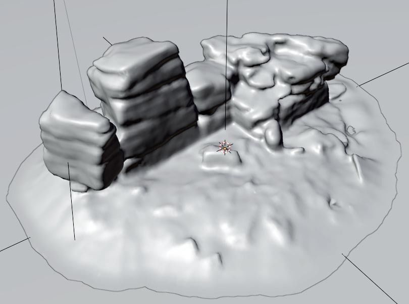 A Rock Formation - Dartmoor Stone Photo-Scan Model - Low-Poly Low-poly 3D model_5