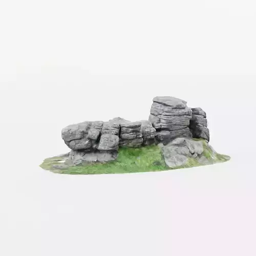 A Rock Formation - Dartmoor Stone Photo-Scan Model - Low-Poly Low-poly 3D model