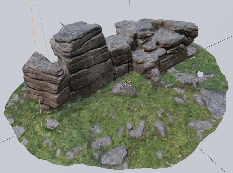 A Rock Formation - Dartmoor Stone Photo-Scan Model - Low-Poly Low-poly 3D model_4