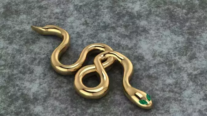 Snake 3d model as Pin or other type of jewelry