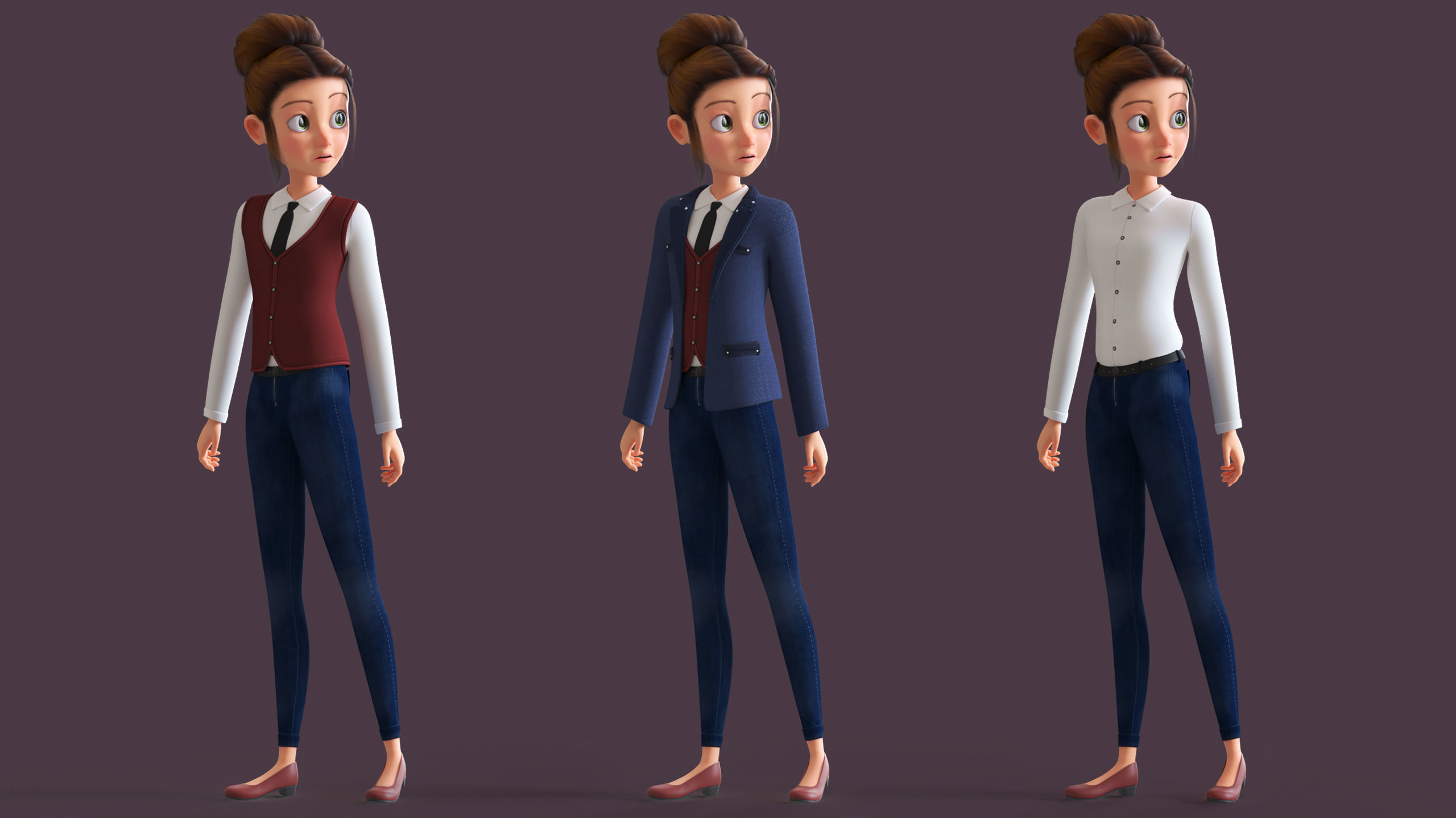CARTOON  MOTHER 3  - Rigged WOMAN 3D model_20