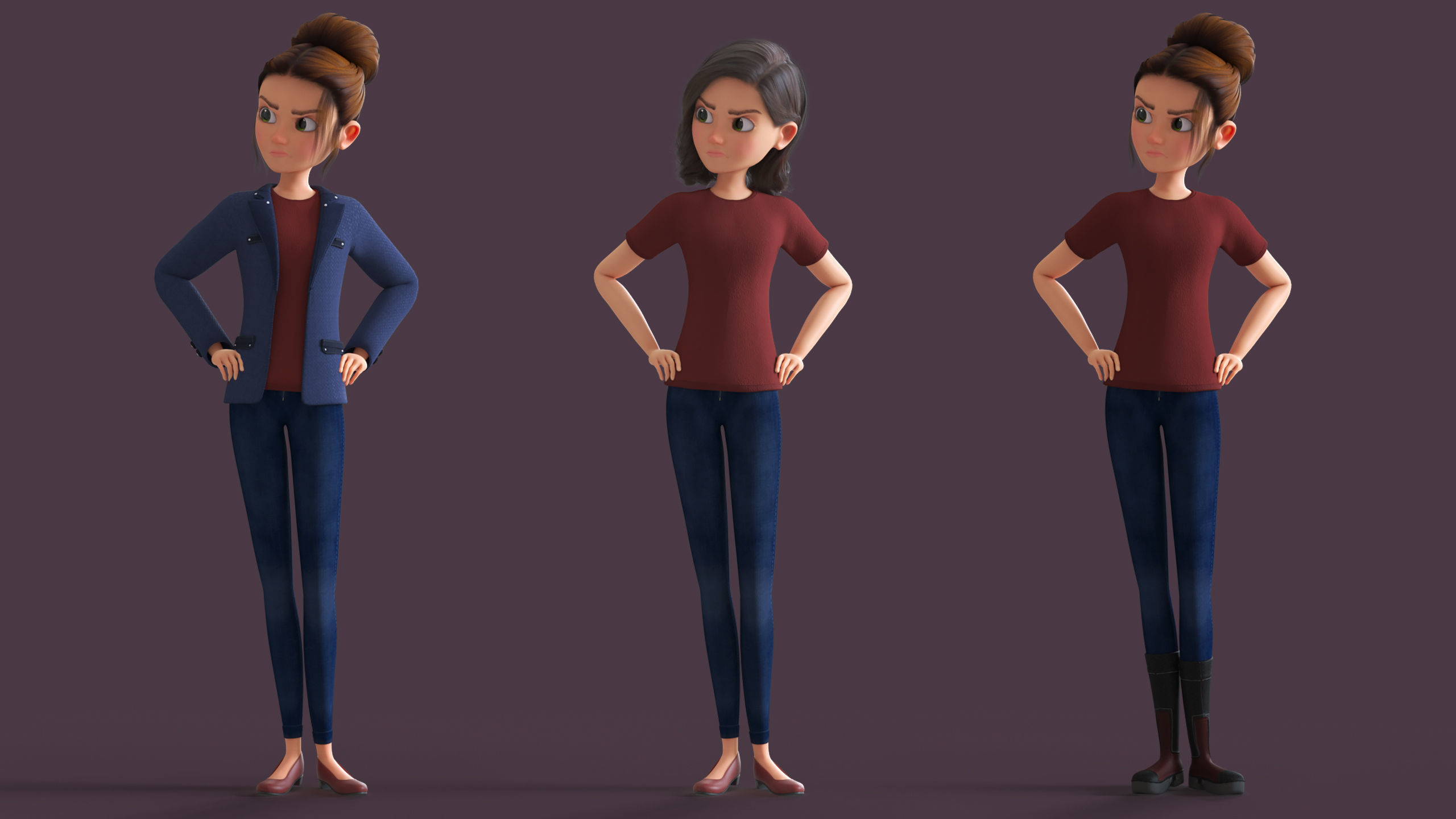 CARTOON  MOTHER 3  - Rigged WOMAN 3D model_17