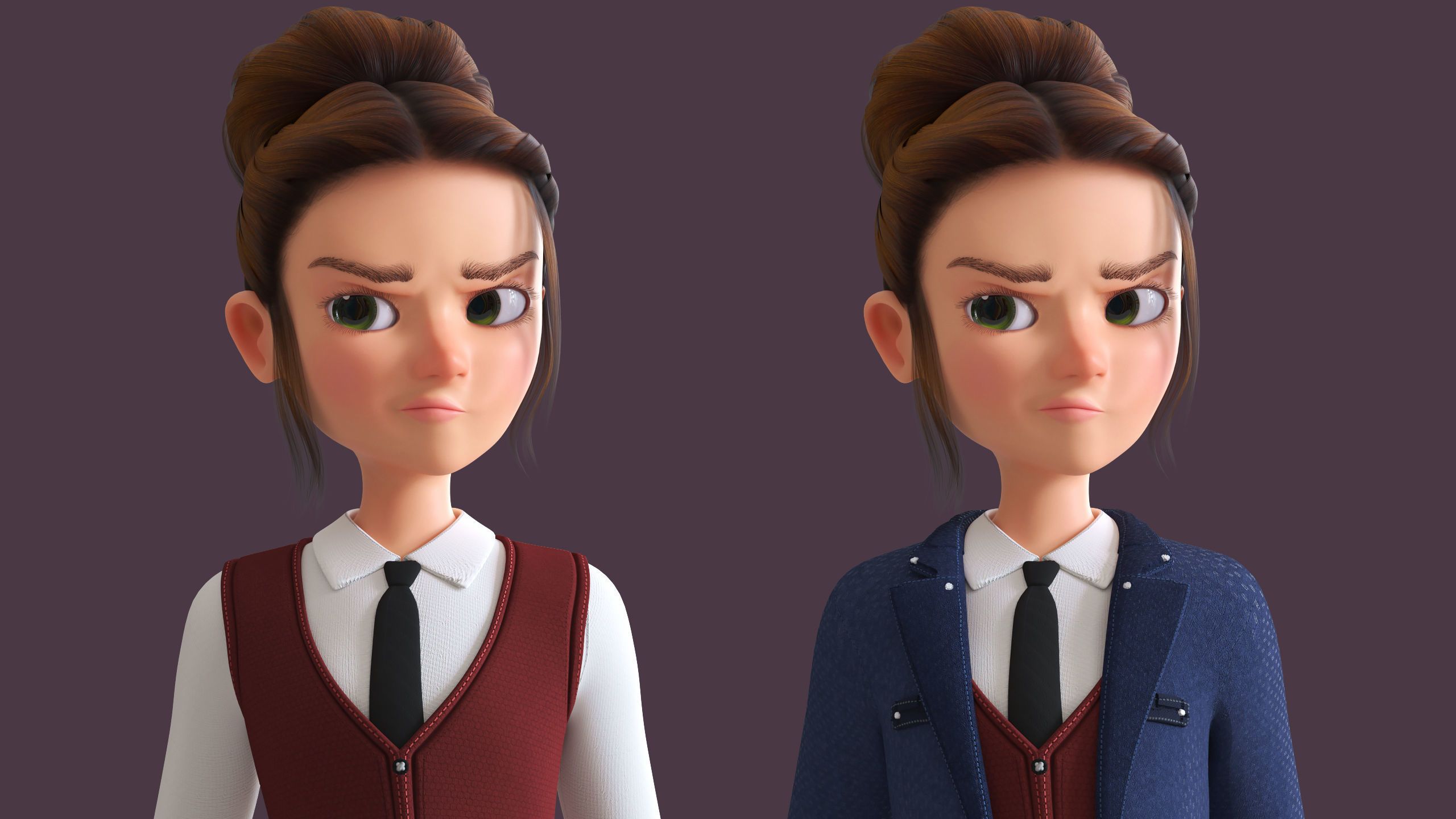 CARTOON  MOTHER 3  - Rigged WOMAN 3D model_10