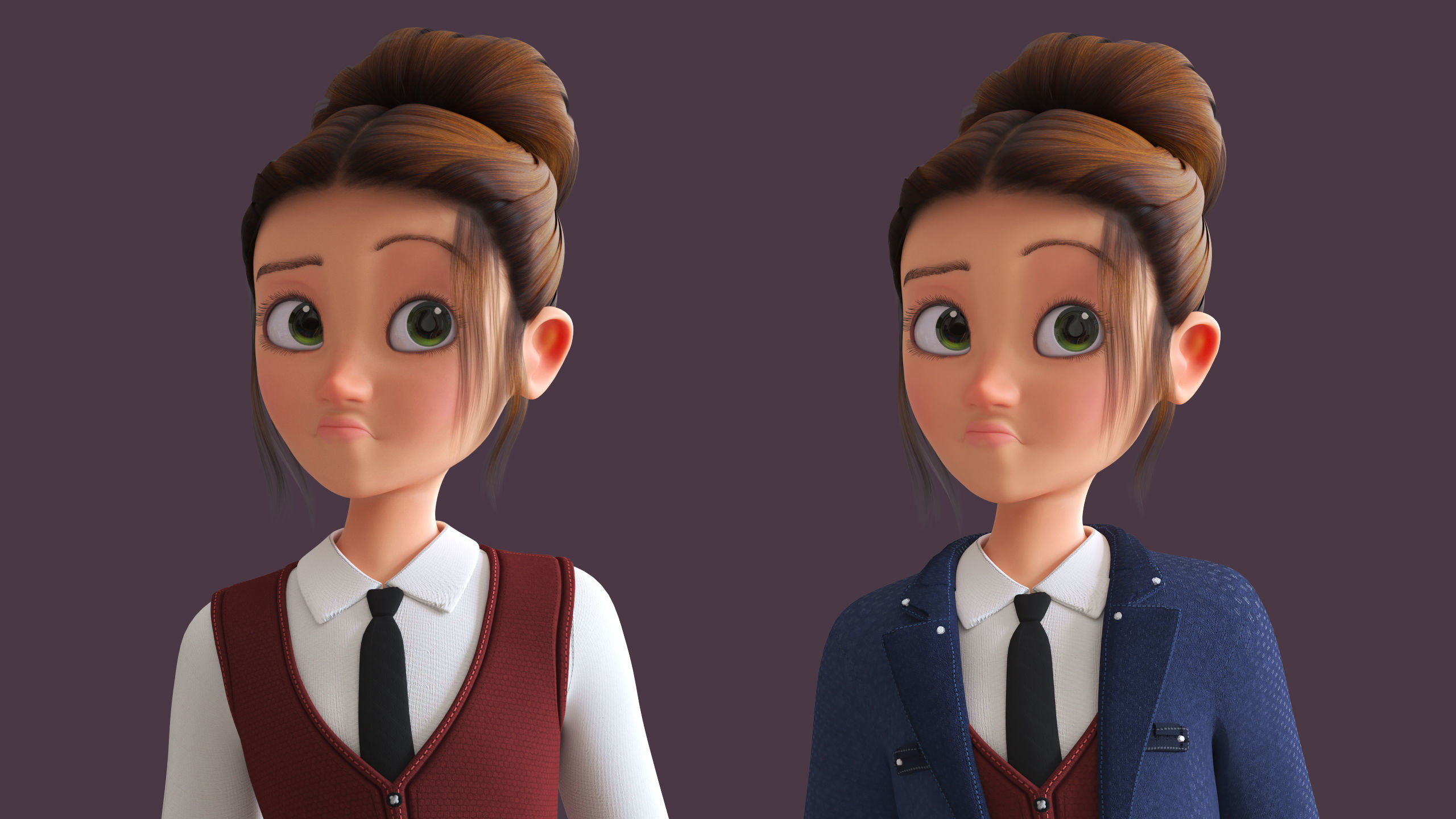 CARTOON  MOTHER 3  - Rigged WOMAN 3D model_13