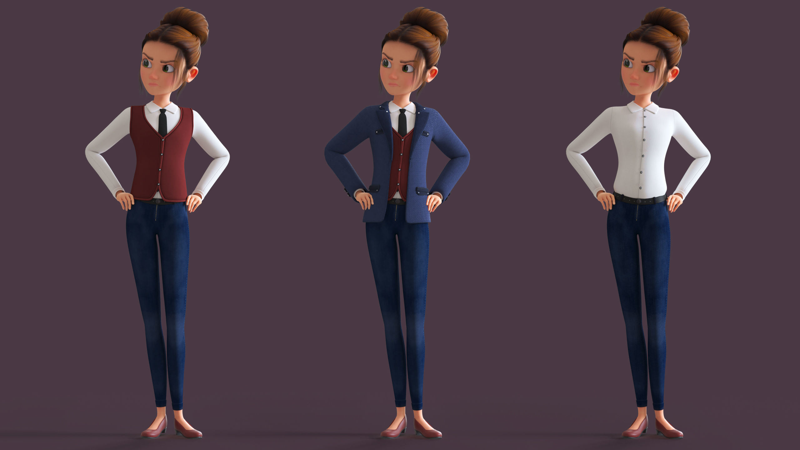 CARTOON  MOTHER 3  - Rigged WOMAN 3D model_16