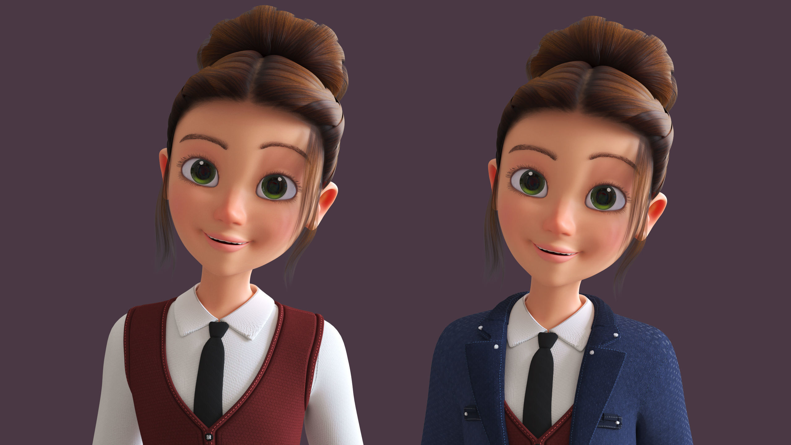 CARTOON  MOTHER 3  - Rigged WOMAN 3D model_12