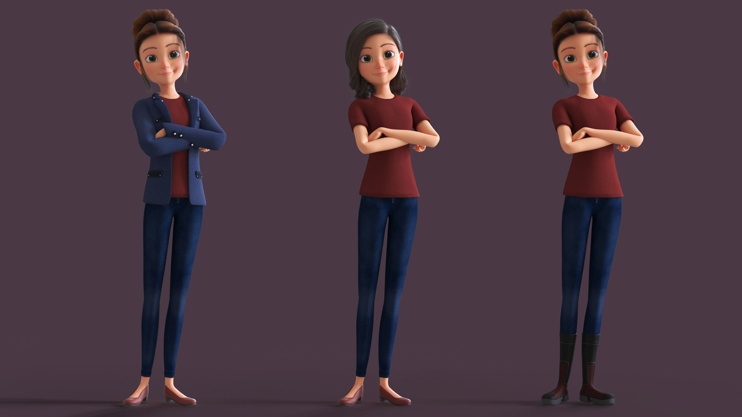CARTOON  MOTHER 3  - Rigged WOMAN 3D model_19