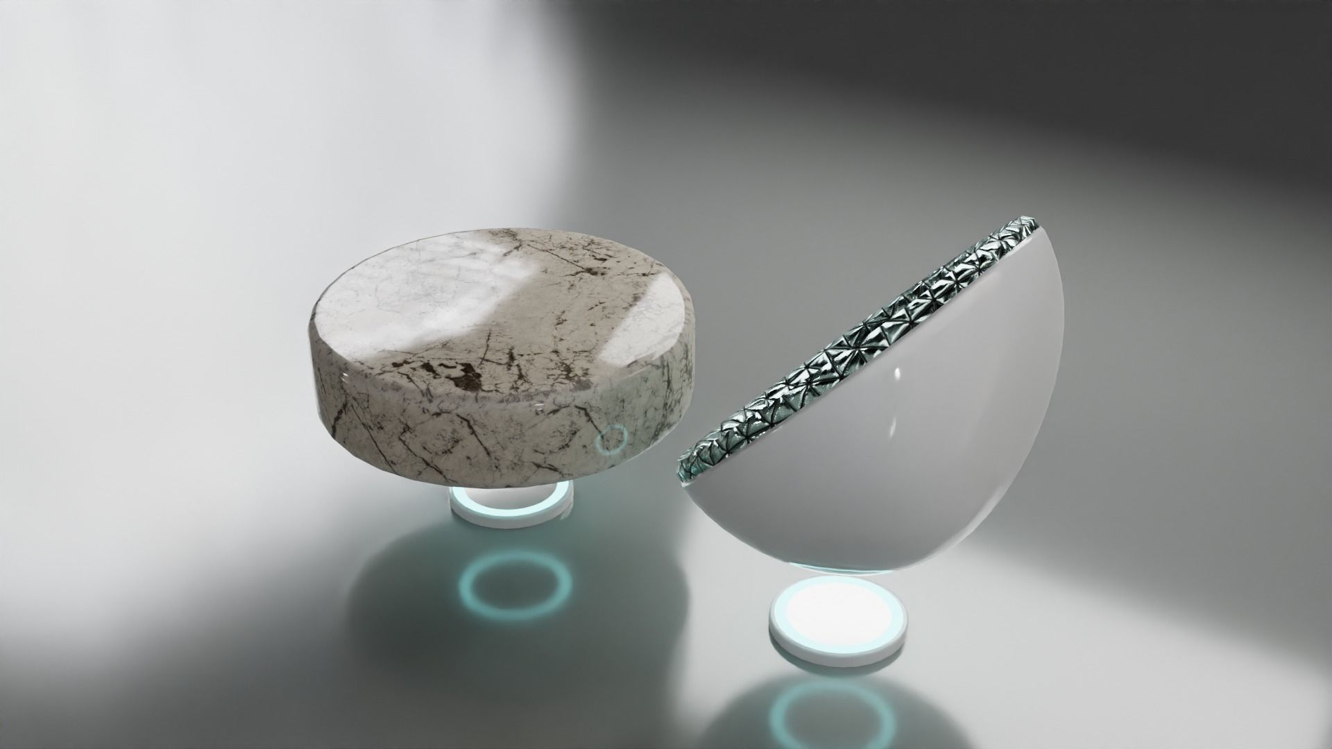 Sci-fi Chair and Table Free low-poly 3D model_9