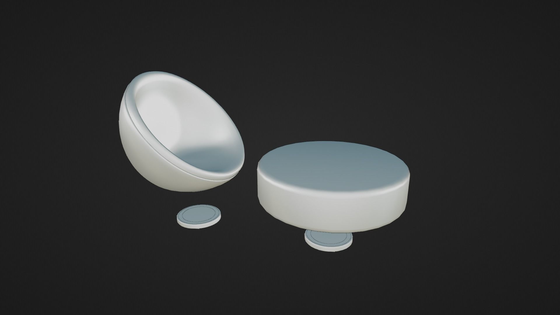 Sci-fi Chair and Table Free low-poly 3D model_23