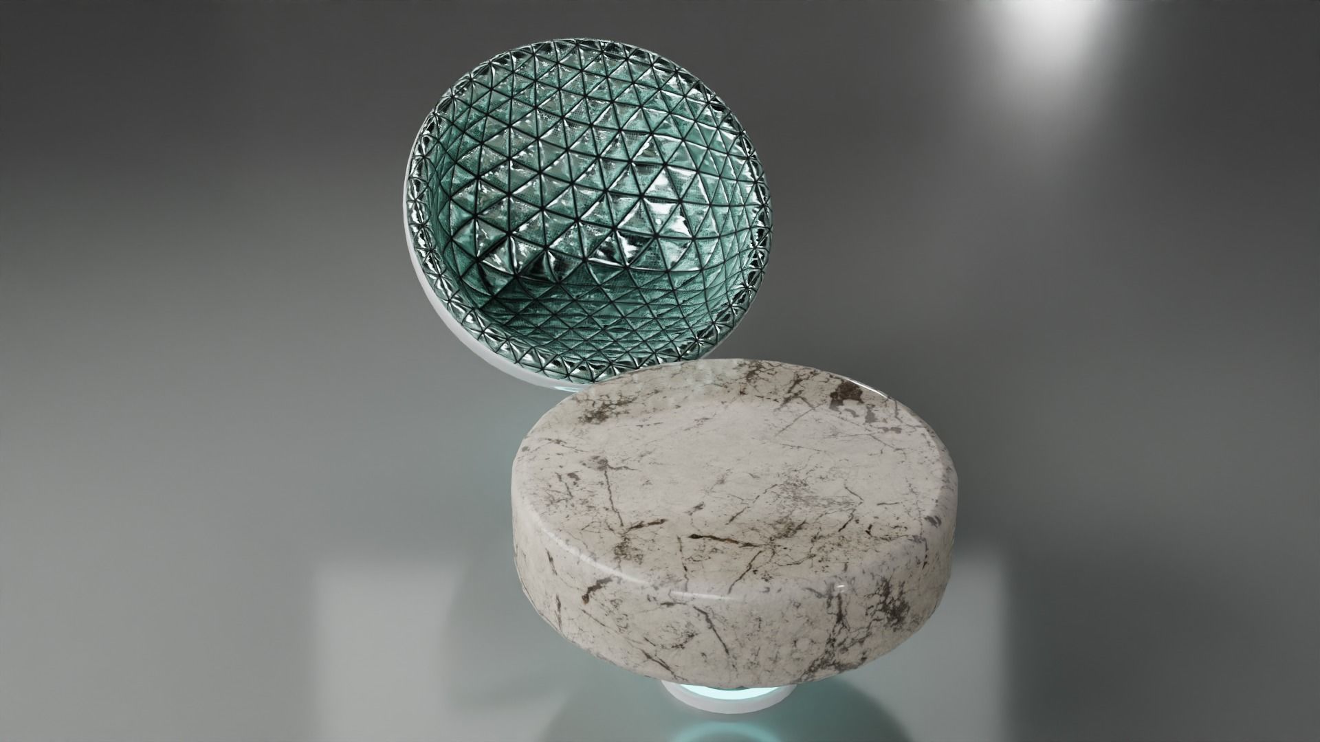 Sci-fi Chair and Table Free low-poly 3D model_17