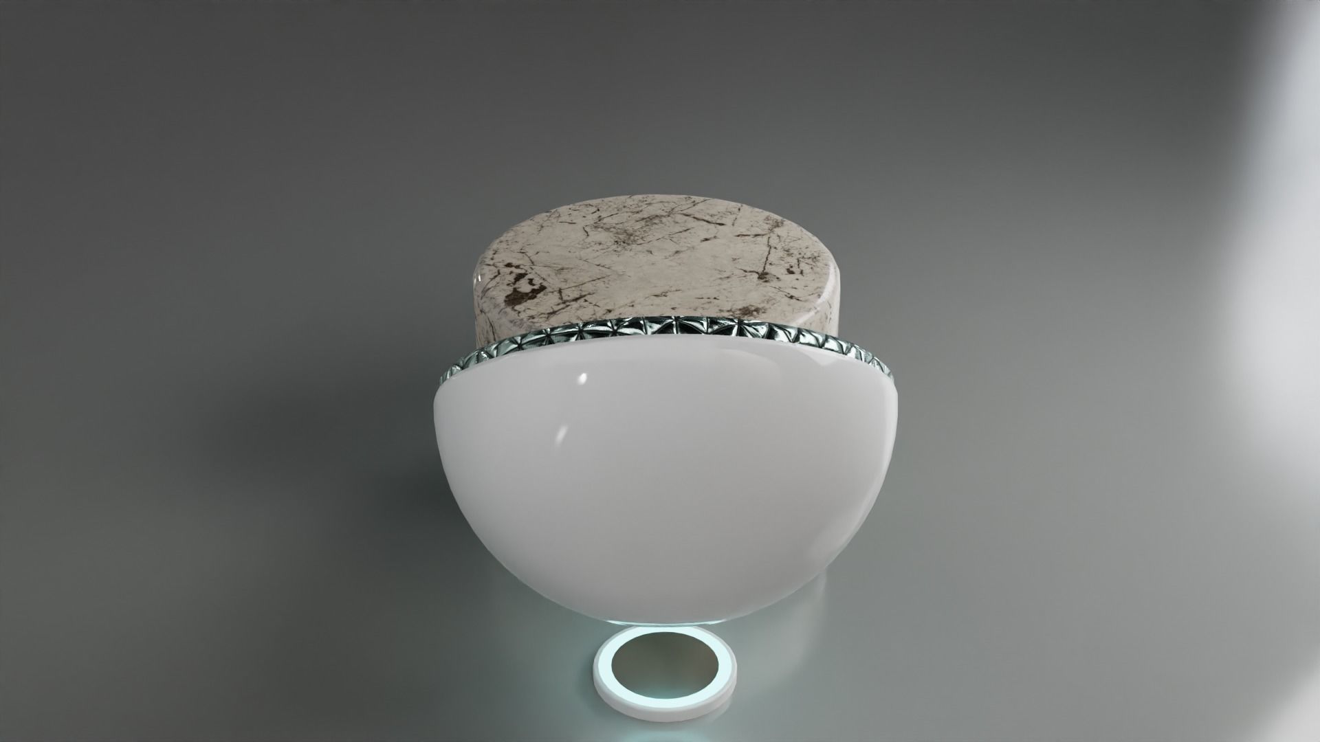 Sci-fi Chair and Table Free low-poly 3D model_6