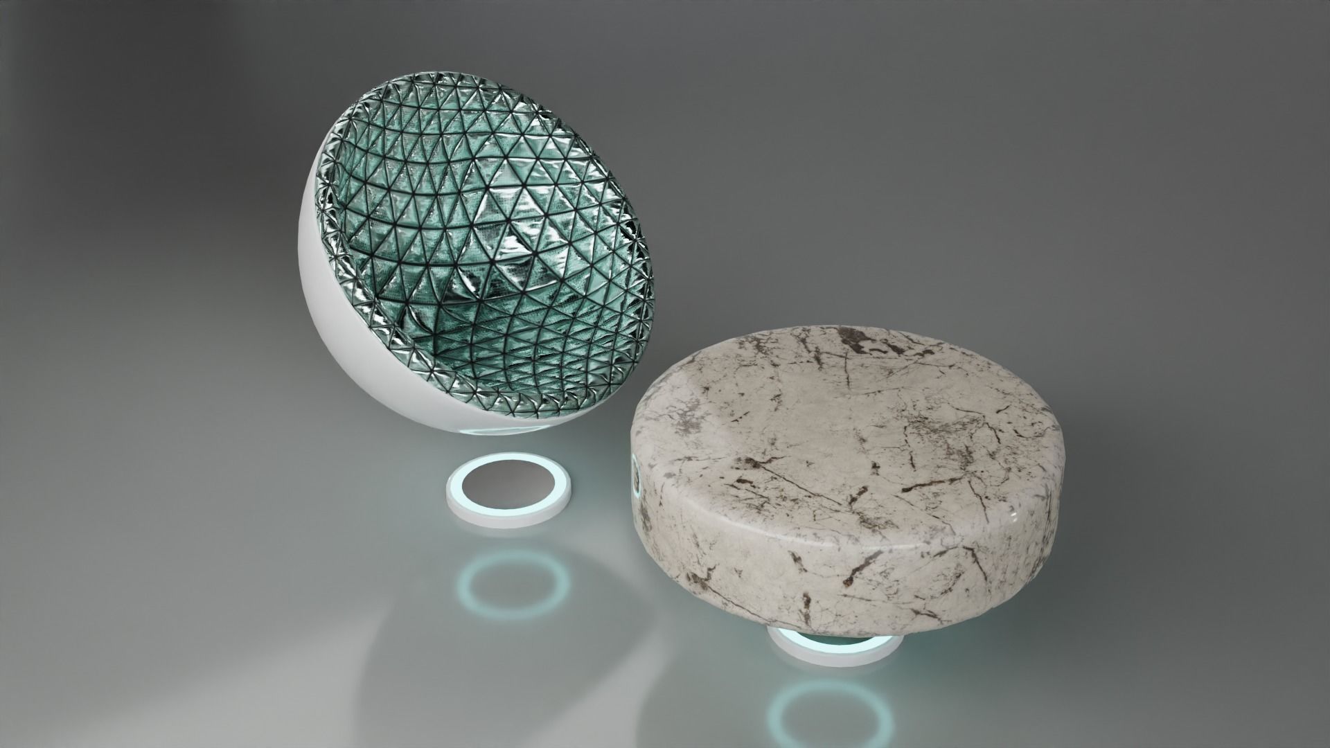 Sci-fi Chair and Table Free low-poly 3D model_19